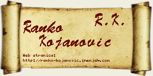 Ranko Kojanović vizit kartica